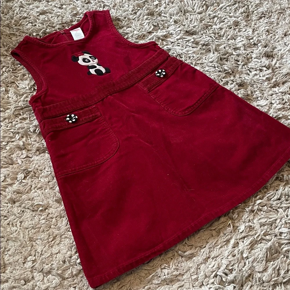 2009 Gymboree “Holiday Panda” Panda Corduroy Jumper, Size 5T